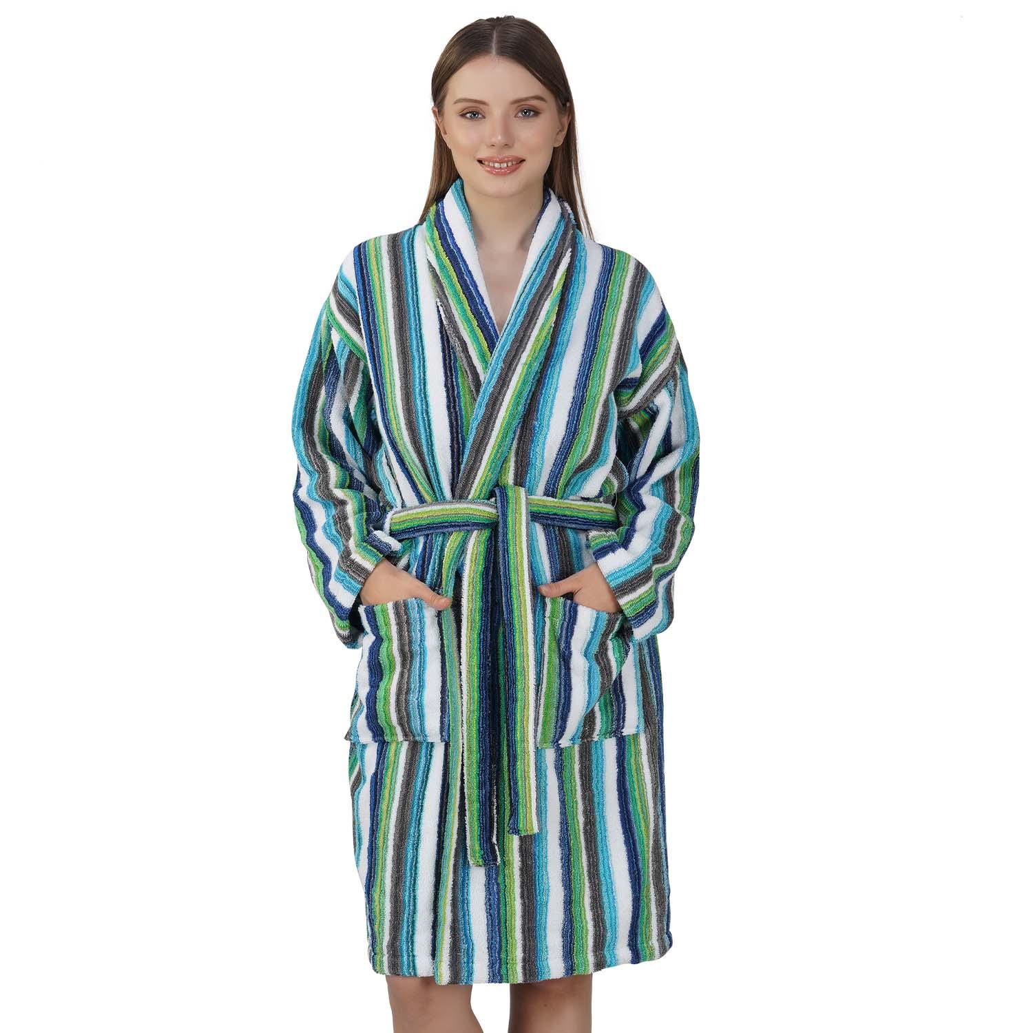SIX-PIECE COTTON BLUE AND WHITE BATHROBE SET – Noble Home Gifts
