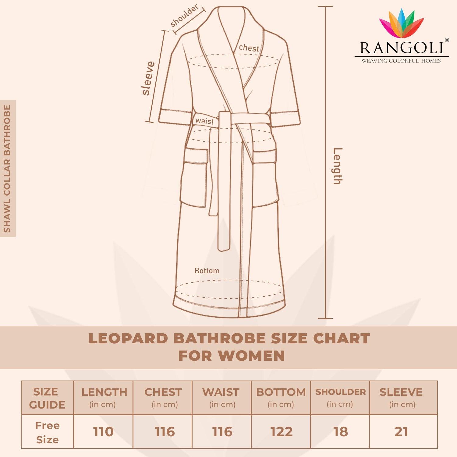 Leopard 500 GSM Premium Cotton Bathrobe for Women - Rangoli