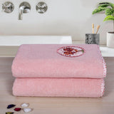 Love Tree Bath Towel Set Of 2 - Peach