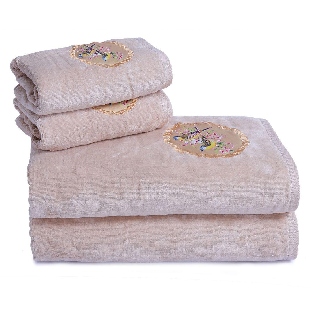 Prima Dream 100% Cotton Towel Set of 4 - Beige