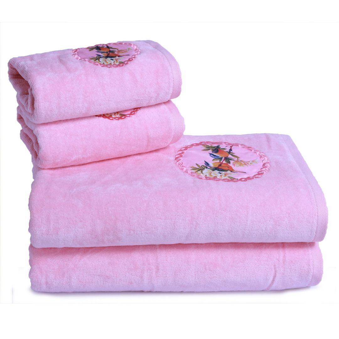 Prima Dream 100% Cotton Towel Set of 4 - Pink