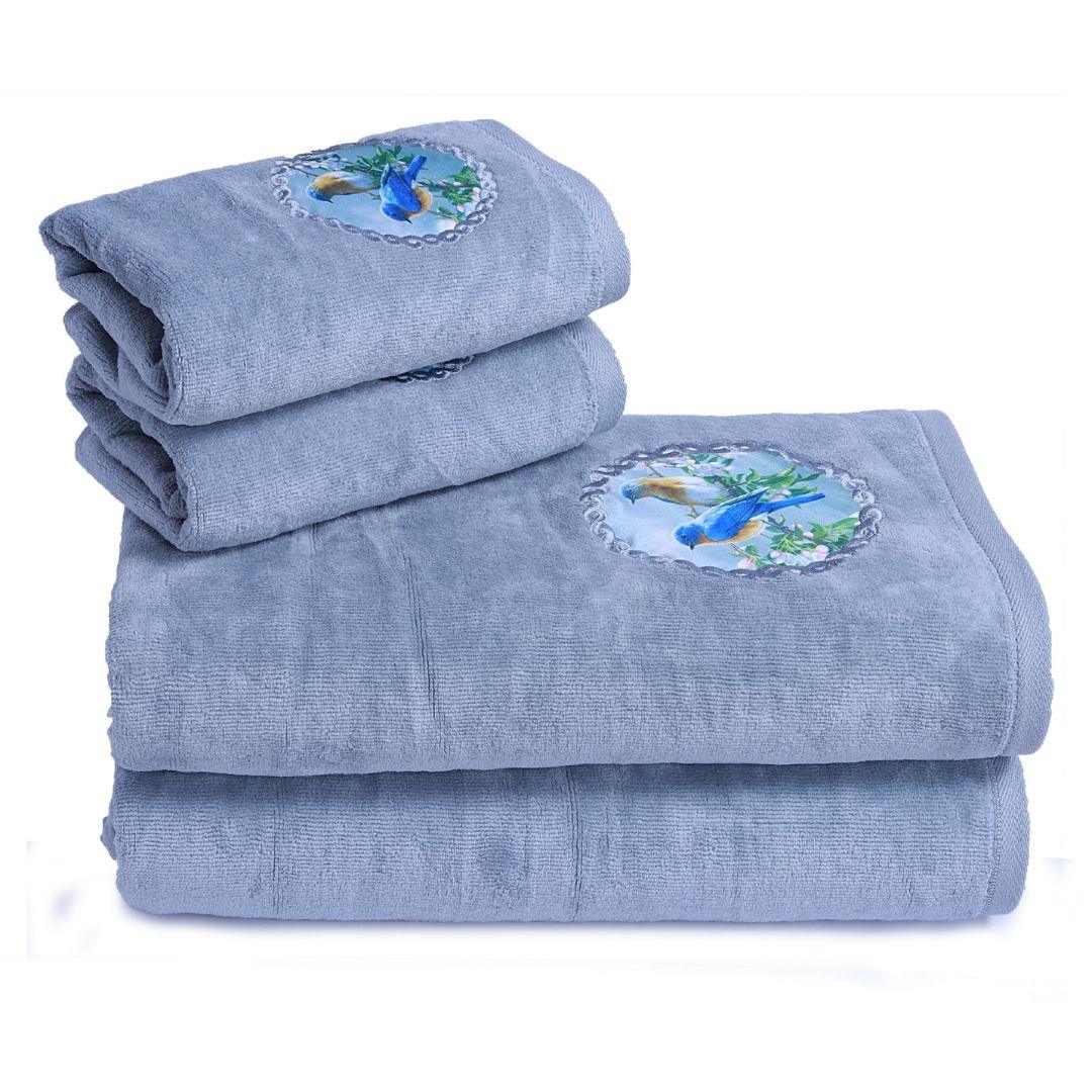 Prima Dream 100% Cotton Towel Set of 4 - Grey