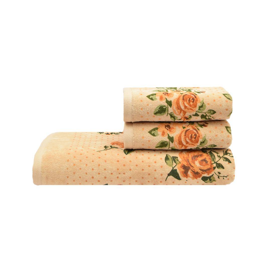 Blossom 450 GSM Cotton Towel Set of 3 - Beige