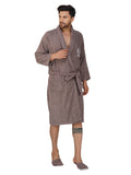 Rangoli Organic Bamboo Bathrobe for Men | Brown