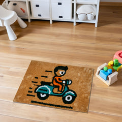 Rangoli Super Soft  Kids Rug (40x60 cm) Microfiber 2500 GSM Door Mat Super Absorbent Anti Skid Mats for Bathroom/Bedroom/Kitchen/Door Mat/Floor Mat