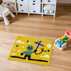 Rangoli Super Soft  Kids Rug (40x60 cm) Microfiber 2500 GSM Door Mat Super Absorbent Anti Skid Mats for Bathroom/Bedroom/Kitchen/Door Mat/Floor Mat