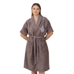 Rangoli Royal Bamboo Bathrobe for Women | Eco-Friendly, Ultra-Soft & Lightweight | 100% Bamboo Fiber | Highly Absorbent, Breathable & Gentle on Skin |