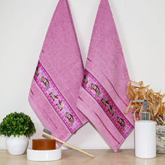 Royal Designed Rajvanshi 440 GSM Cotton Set of 2 Hand Towels - Rangoli