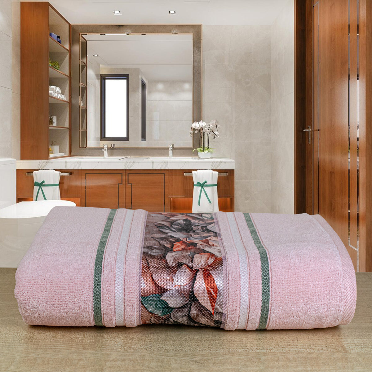 Oriental 450 GSM Cotton Bath Towel (Size: 71x147 CM)