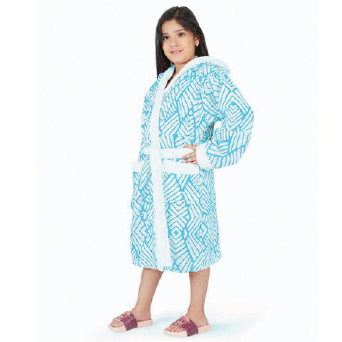 Rangoli Kids Jacquard Cotton Bathrobes for Girls and Boys , 400GSM