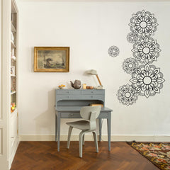 Symmetrical Floral Design Wall Sticker (100 x 60 cm) - Rangoli