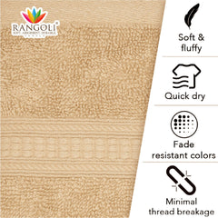 Trio 550 GSM Cotton Hand and Bath Towels Set of 4 - Rangoli