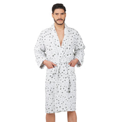 Rangoli Leopard 450 GSM Premium Cotton Bathrobe for Men