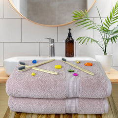 Trio 100% Cotton Bath Towel Set of 2 (550 GSM)
