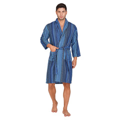 Pinstripe Men 420 GSM Cotton Bathrobe