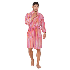 Pinstripe Men 420 GSM Cotton Bathrobe