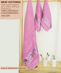 Rangoli Victoria 100% Cotton Bath Towel Set of 3 | Ultra Soft, Super Absorbent Luxurious Towels