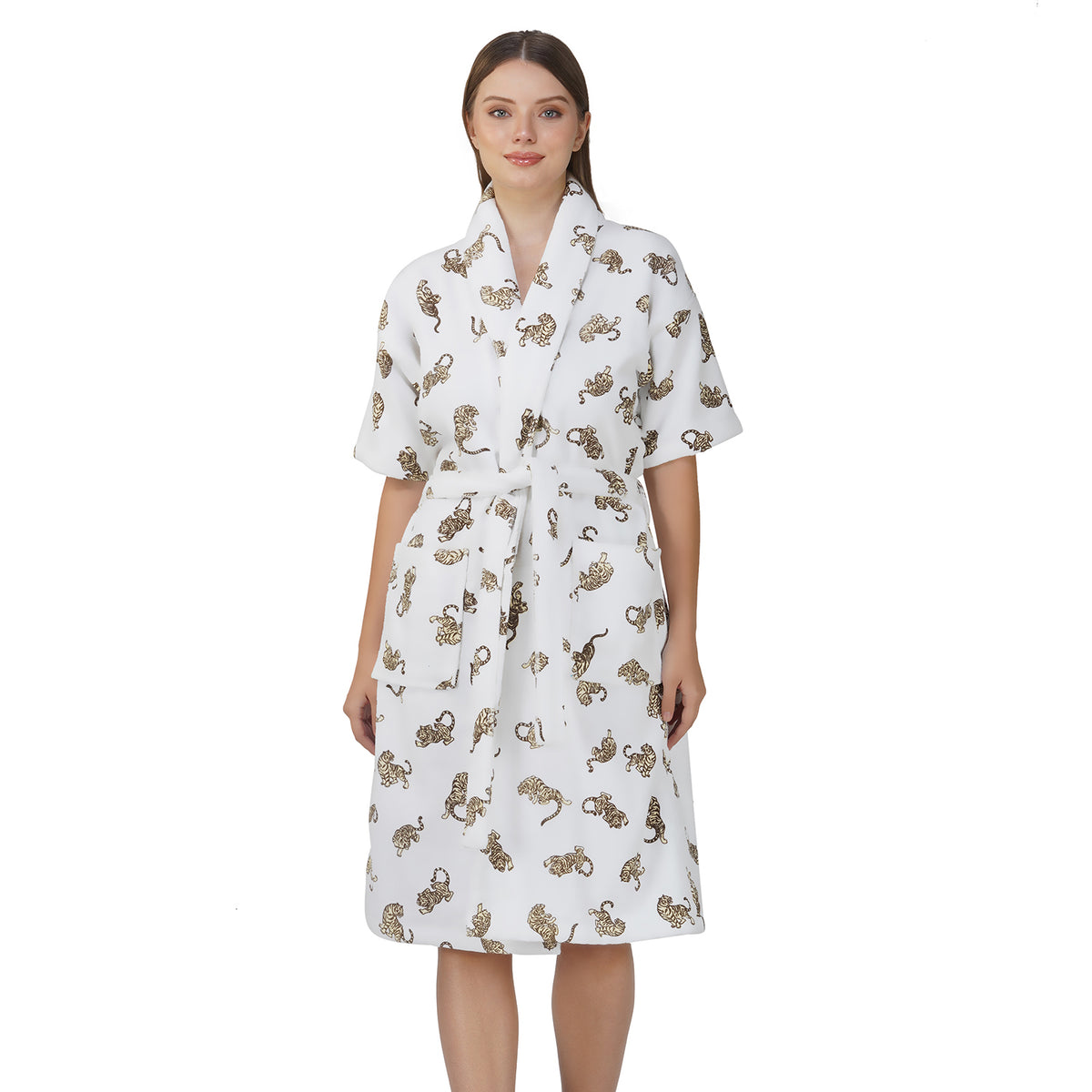 Rangoli Jaguar Cotton Bathrobe for Women