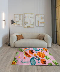 Beach Flamingo Design 2500 GSM Kids Room Rug (100 x 150 cm)