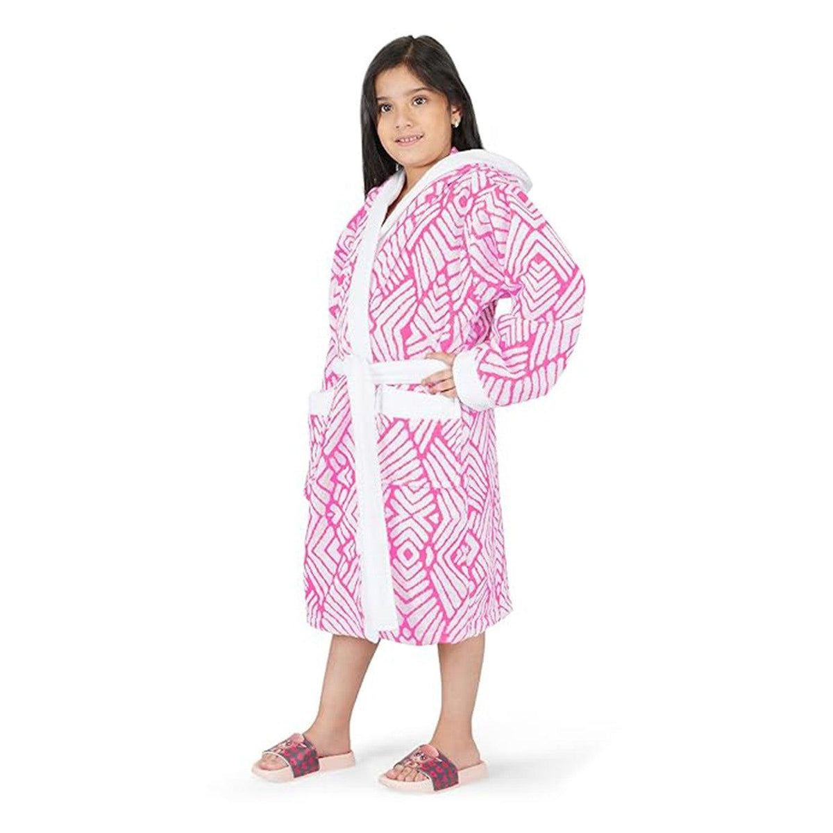Rangoli Kids Jacquard Cotton Bathrobes for Girls and Boys , 400GSM
