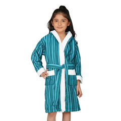 Rangoli Tonal 100% Cotton  Hooded Kids Bathrobe 400 GSM for Gils and Boys