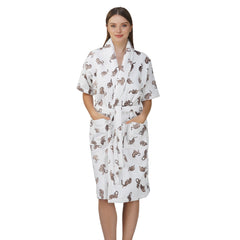 Rangoli Jaguar Cotton Bathrobe for Women