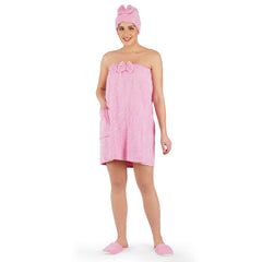 Rangoli Women Cotton Body Wrap Bath Towel With Shower Cap