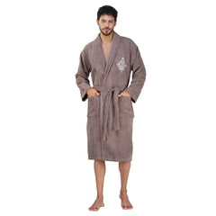 Rangoli Royal Bamboo Bathrobe for Men | Ultra-Soft & Lightweight | 100% Bamboo Fabric | Highly Absorbent, Eco-Friendly & Breathable