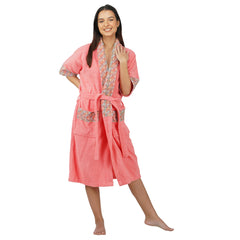 Rangoli Sunshine 500 GSM Cotton Bathrobe For  Women