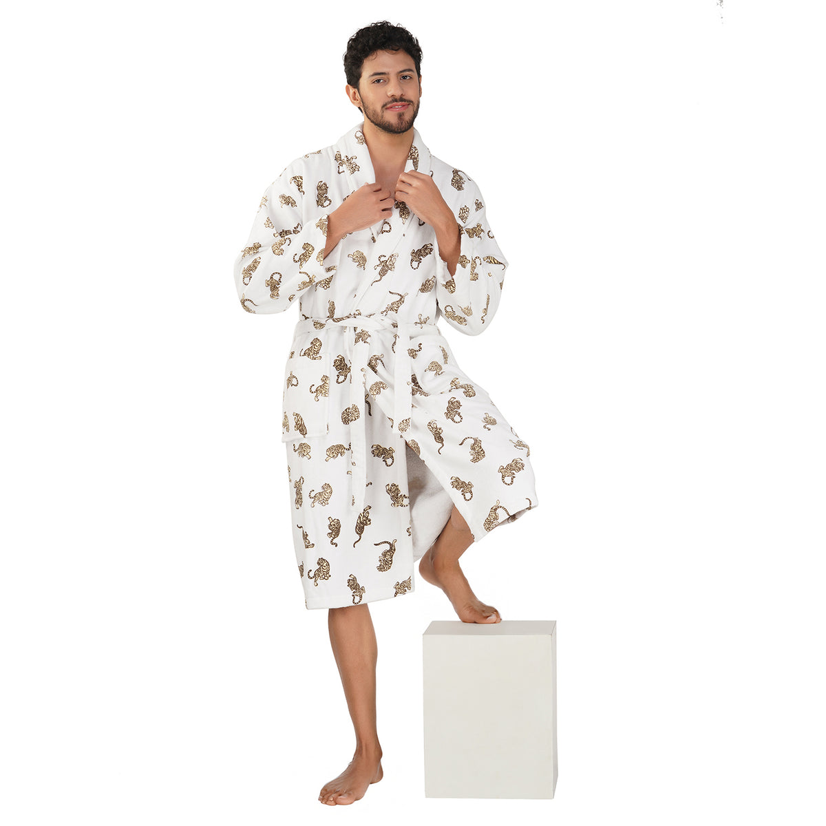 Rangoli Jaguar Cotton Bathrobe for Men