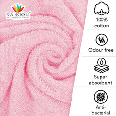 Trio 550 GSM Cotton Hand and Bath Towels Set of 4 - Rangoli