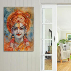 Shree Rama Canvas Wall Painting | Cotton Stretched Canvas - Rangoli