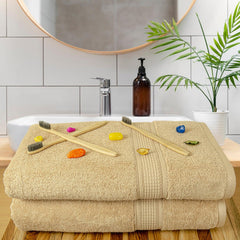 Trio 100% Cotton Bath Towel Set of 2 (550 GSM)