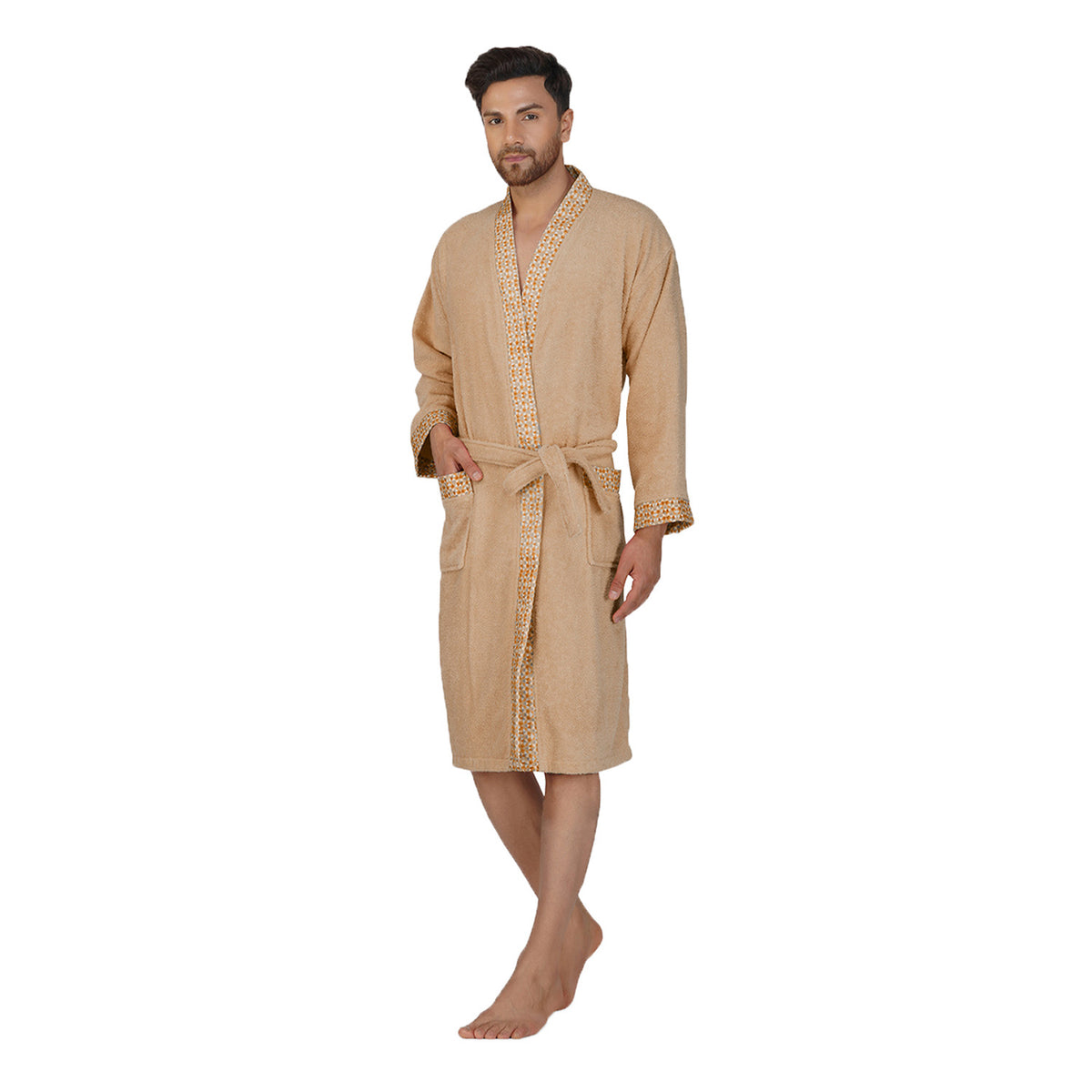 Rangoli Sakura Cotton Adult Bathrobe for Men 420 GSM