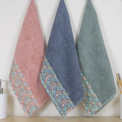 Sunshine 550 GSM Cotton Hand Towel Set of 3 (Peach, Grey, Green)