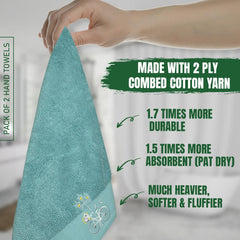 540 GSM Martin Hand Towel Set Of 2 | Ultra Soft & Highly Absorbent Towels - Rangoli