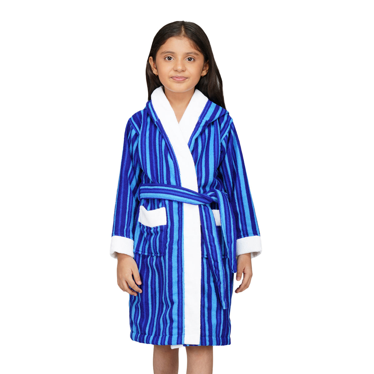 Rangoli Tonal 100% Cotton  Hooded Kids Bathrobe 400 GSM for Gils and Boys