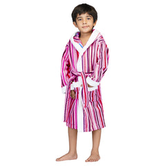 Rangoli Tonal 100% Cotton  Hooded Kids Bathrobe 400 GSM for Gils and Boys