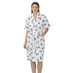 Rangoli Jaguar Cotton Bathrobe for Women