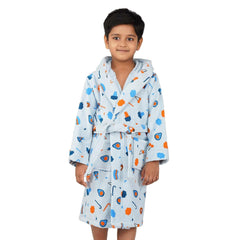 Rangoli Kids Cotton Bathrobe 400 GSM (Pizza Design) for Girls and Boys