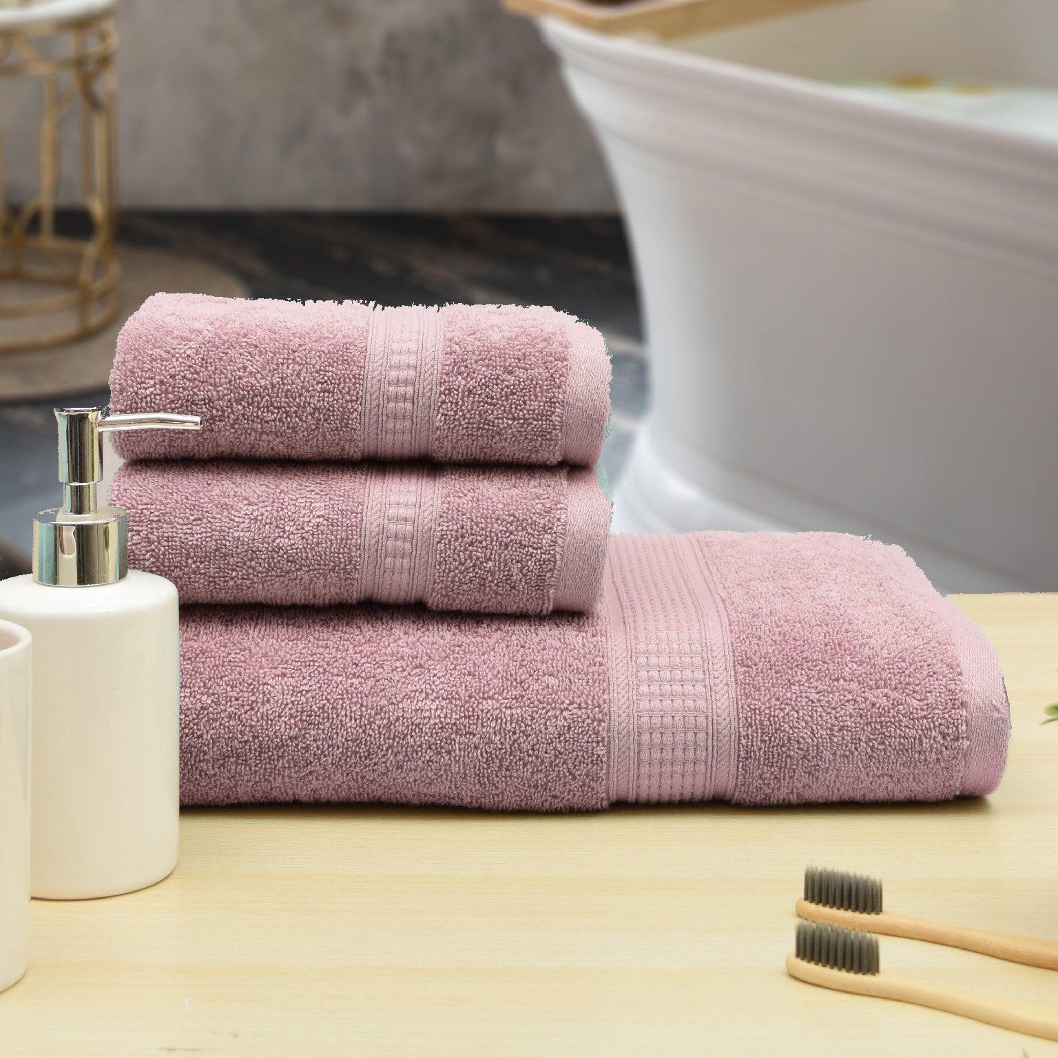 Trio 550 GSM Cotton Hand and Bath Towels Set of 3