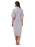 Rangoli Organic Bamboo Bathrobe for Women | Light Grey