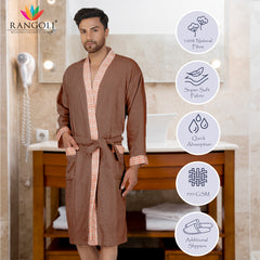 Rangoli Sakura Cotton Adult Bathrobe for Men 420 GSM