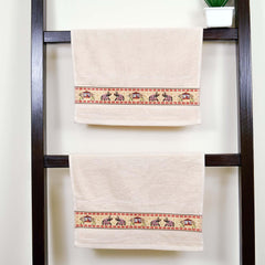 Royal Designed Rajvanshi 440 GSM Cotton Set of 2 Hand Towels - Rangoli