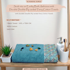 Sunshine 550 GSM Cotton Bath Towel | Ultra Soft, Extra Absorbent Luxurious Towels