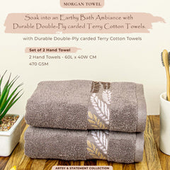 Rangoli Morgan 470 GSM 100% Cotton 2 Hand Towels