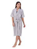 Rangoli Organic Bamboo Bathrobe for Women | Light Grey