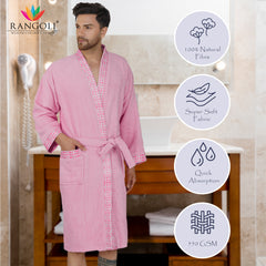 Rangoli Sakura Cotton Adult Bathrobe for Men 550 GSM