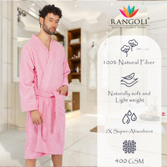 Rangoli Noble Cotton Adult Bathrobe for Men 400 GSM