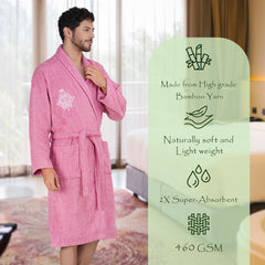 Rangoli Royal Bamboo Bathrobe for Men | Ultra-Soft & Lightweight | 100% Bamboo Fabric | Highly Absorbent, Eco-Friendly & Breathable